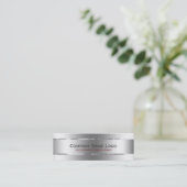 Metallic zilver grijs Roestvrij staal Mini Visitekaartje (Staand voorkant)