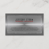 Metallic zilver grijs Roestvrij staal Visitekaartje (Achterkant)