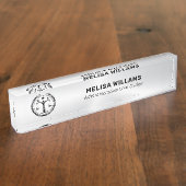 Metallic Zilver Look en Zwart Naambordje (Zijkant)