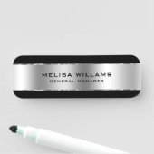 Metallic Zilver Look en Zwart Naamplaatje (In situ)