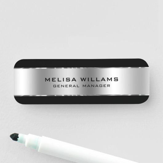 Metallic Zilver Look en Zwart Naamplaatje (In situ)