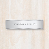 Metallic zilver look Modern Elegant Glamour Deurbordje (Voorkant)