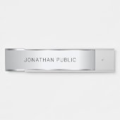 Metallic zilver look Modern Elegant Glamour Deurbordje (Voorkant)