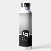 Metallic zilver monogram waterfles (Links)