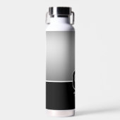 Metallic zilver monogram waterfles (Voorkant)