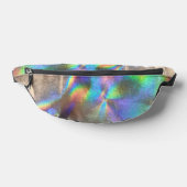 Metallic zilver regenboog holografische glam luxe heuptasje (Liggend)