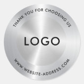 Metallic zilver Roestvrij staal Ronde Sticker (Voorkant)