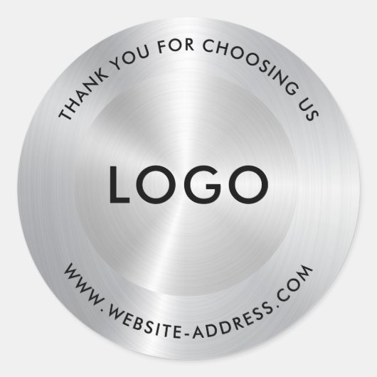 Metallic zilver Roestvrij staal Ronde Sticker (Voorkant)