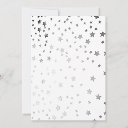 Metallic zilver Stars Kaart (Achterkant)