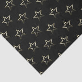 Metallic zilver sterren op zwart tissuepapier (Detail)