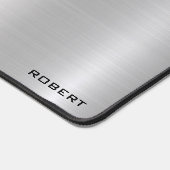 Metallic zilver textuur minimalistisch, monogram bureaumat (Hoek)