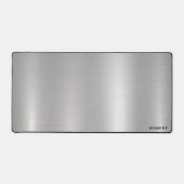 Metallic zilver textuur minimalistisch, monogram bureaumat (Voorkant)