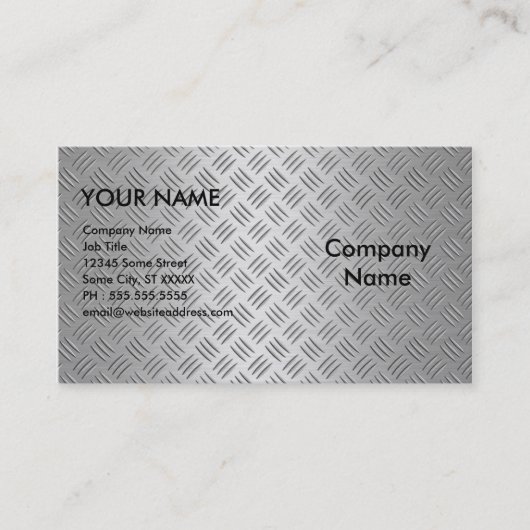 Metallic Zilver Visitekaartje (Voorkant)