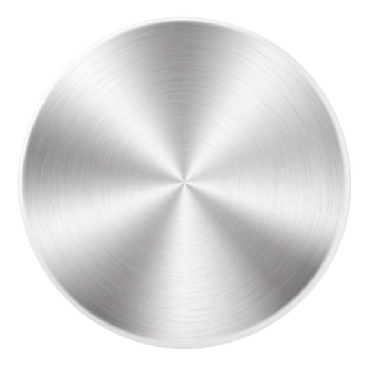 Metallic zilverachtergrond keramische knop (Voorkant)