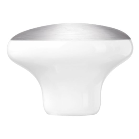 Metallic zilverachtergrond keramische knop (Zijkant)