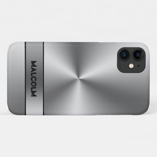 Metallic zilveren achtergrond Case-Mate iPhone case (Achterkant (horizontaal))