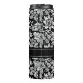 Metallic zilveren bloemdamast thermosbeker (Achterkant)