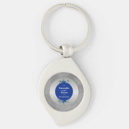 Metallic zilveren bloesems & bloemige elegantie sleutelhanger