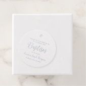 Metallic zilveren doop baby jongen dank u bedankjes labels (Met doos)