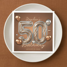 Metallic Zilveren en Bronzen Ballonnen 50e Verjaar