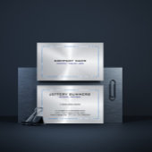 Metallic zilveren grijze achtergrond en blauwe ran visitekaartje