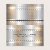 Metallic zilveren strepen mannelijk accent visitekaartje (Buitenkant ongevouwen)