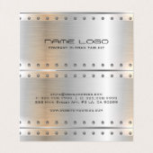 Metallic zilveren strepen mannelijk accent visitekaartje (Binnenkant ongevouwen)