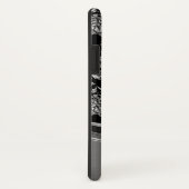 Metallic zilvergrijs bloemdamast Case-Mate iPhone case (Achterkant / rechts)