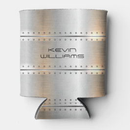 Metallic zilvergrijze strepen blikjeskoeler