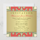 Metallic Zonnebloem Golden Dinner Party Uitnodigin Kaart (Achterkant)