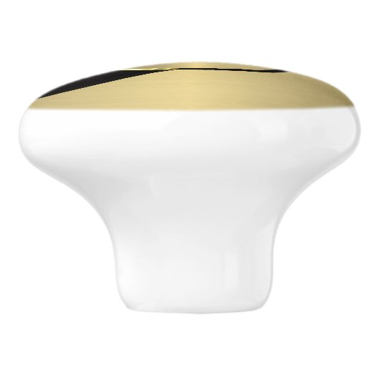 Metallic zwart en goud geometrisch ontwerp keramische knop (Zijkant)