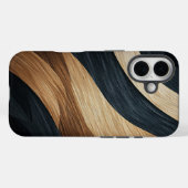 Metallic Zwart & Goud Zebra Strepen Telefoonhoes Case-Mate iPhone Case (Achterkant (horizontaal))