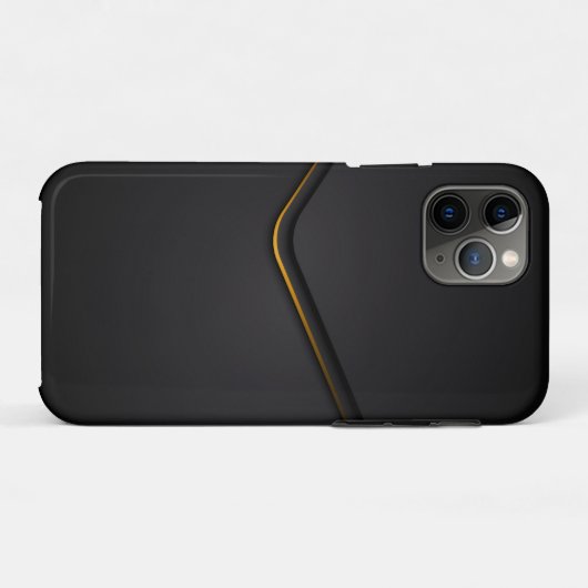 Metallic zwart met goud dynamisch lijnaccent Case-Mate iPhone case (Achterkant (horizontaal))