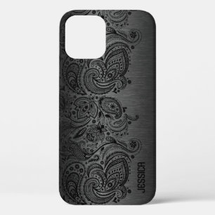 Metallic zwart met zwart Paisley Kant Hoesje-Mate  Case-Mate iPhone Case
