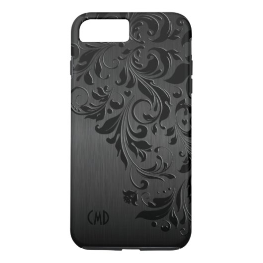 Metallic zwart-witzijde Case-Mate iPhone case (Achterkant)