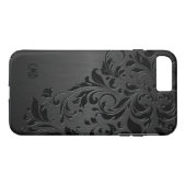 Metallic zwart-witzijde Case-Mate iPhone case (Achterkant (Horizontaal))