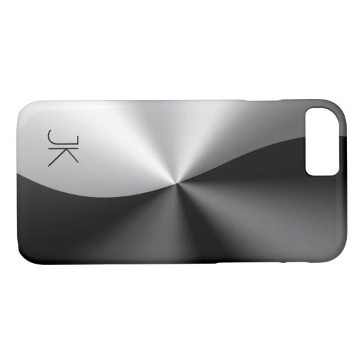 Metallic zwart & zilver geometrisch ontwerp Case-Mate iPhone case (Achterkant (Horizontaal))