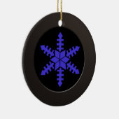 Metallic zwarte cirkel en blauwe sneeuwvlok keramisch ornament (Rechts)