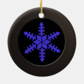 Metallic zwarte cirkel en blauwe sneeuwvlok keramisch ornament (Achterkant)
