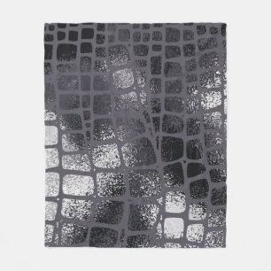Metallic zwarte slangenhuid: elegante textuur fleece deken