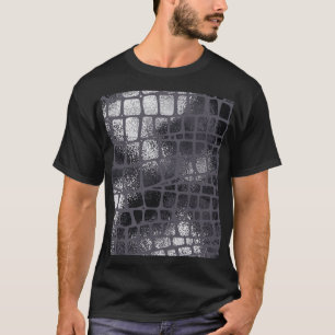 Metallic zwarte slangenhuid: elegante textuur t-shirt