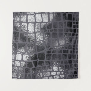 Metallic zwarte slangenhuid: elegante textuur wandkleed