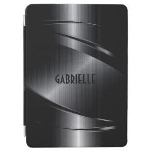 Metallic zwarte vormgeving geborstelde aluminium l iPad air cover