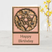 Metallica Embossed Butterfly Tray Verjaardag Kaart (Gele Bloem)