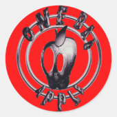 Metallicappleskull_trans - Gepersonaliseerd Ronde Sticker (Voorkant)