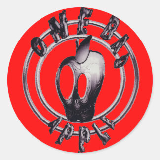 Metallicappleskull_trans - Gepersonaliseerd Ronde Sticker