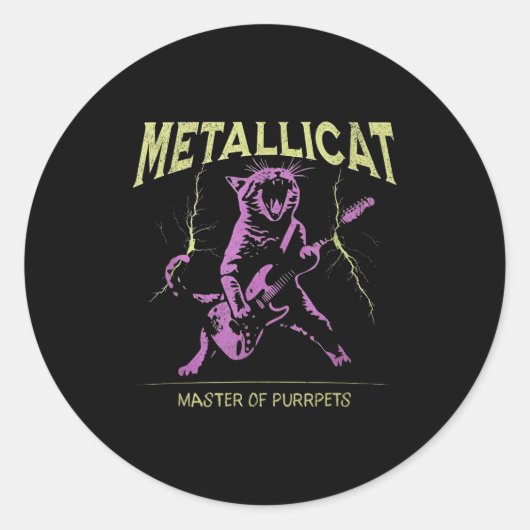 Metallicat Master Of Purrpets  Ronde Sticker (Voorkant)