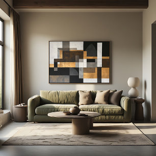 Metallice Geometrie Gouden Balans Canvas Afdruk