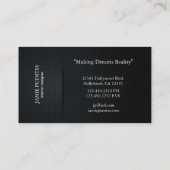 MetallicPlatinum Silver en Black interieur design Visitekaartje (Achterkant)