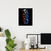 Metallieke 3D-dimensie Kubussen Abstracte Poster (Thuiskantoor)